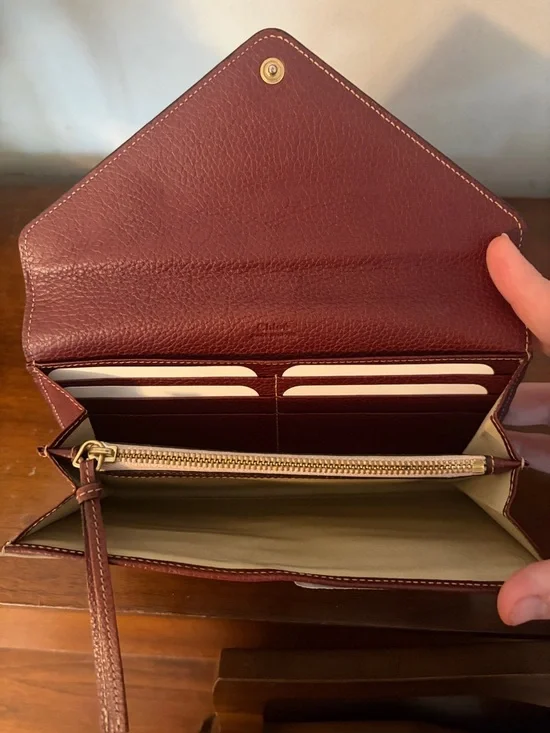 Chloé Leather Colorblock Envelope Wallet Full Inclusion - Picture 8 of 9